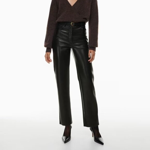 Wilfred Black The Melina Pant High-waisted Vegan Leather Pants Size 8 - Picture 1 of 12